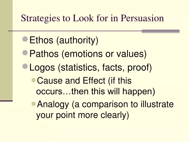 strategies to look for in persuasion