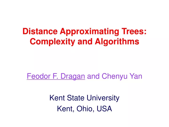 distance approximating trees complexity and algorithms