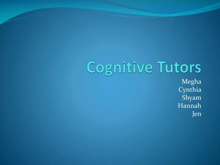 cognitive tutors