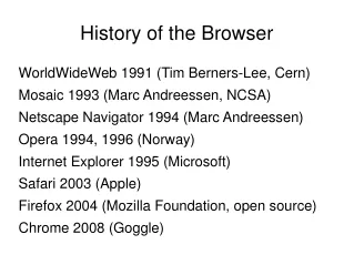 History of the Browser