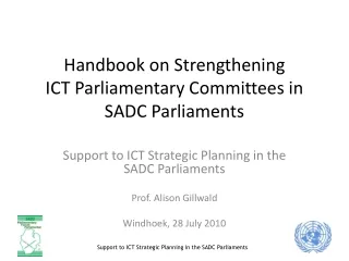 Handbook on Strengthening  ICT Parliamentary Committees in SADC Parliaments