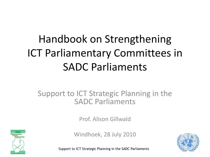 handbook on strengthening ict parliamentary committees in sadc parliaments