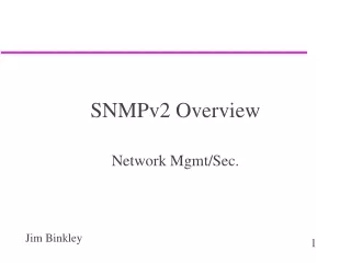 SNMPv2 Overview