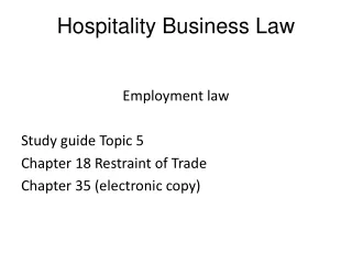 Hospitality Business Law