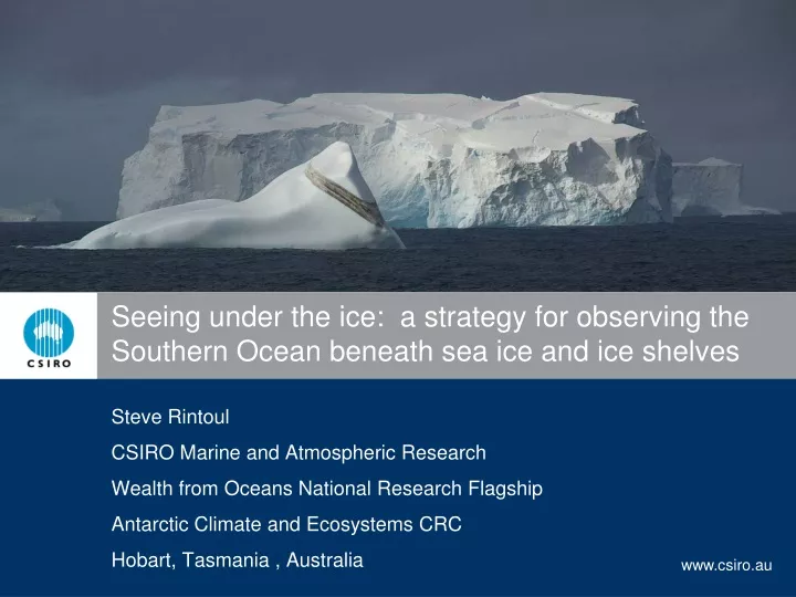 seeing under the ice a strategy for observing the southern ocean beneath sea ice and ice shelves
