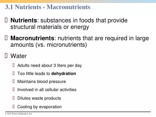 3.1 Nutrients - Macronutrients