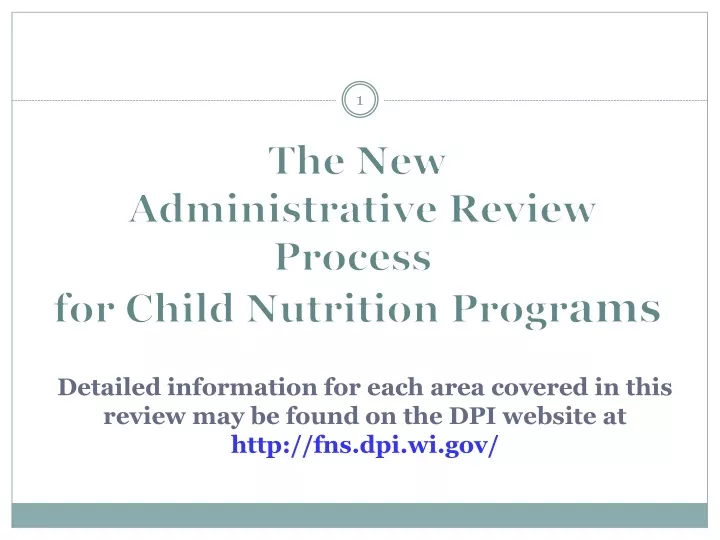 the new administrative review process for child