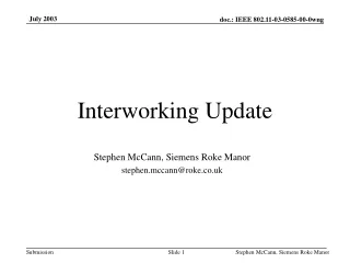 Interworking Update