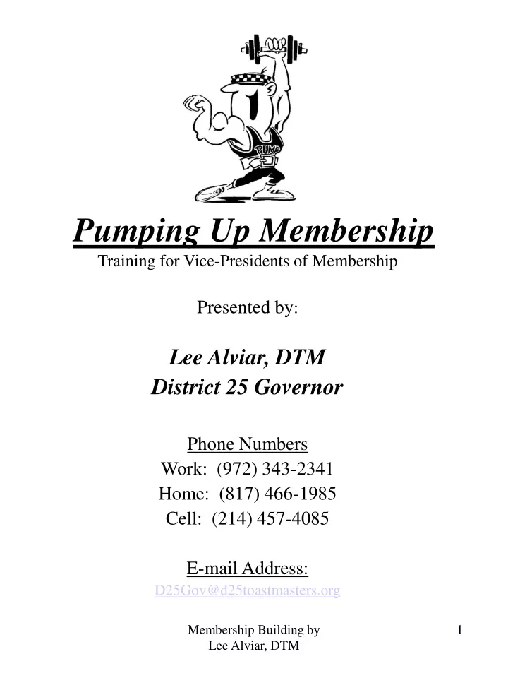 pumping up membership