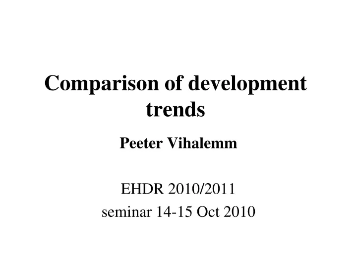 comparison of development trends