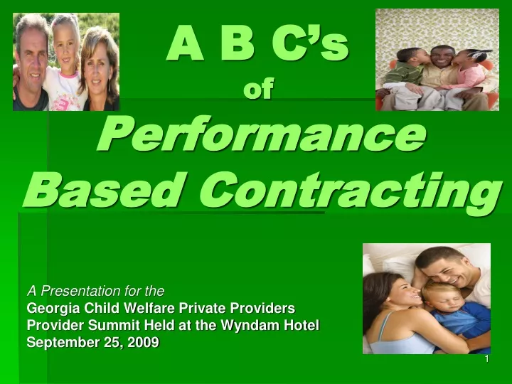 a b c s of performance based contracting