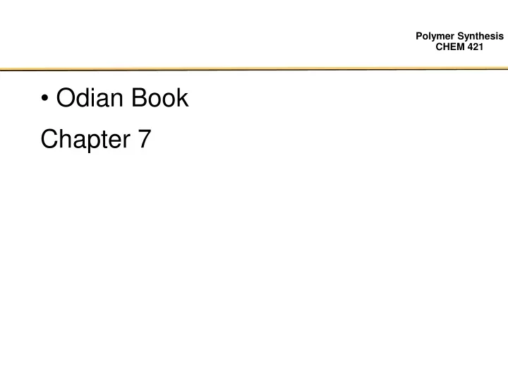 odian book chapter 7