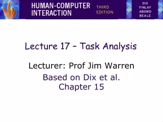 Lecture 17 – Task Analysis