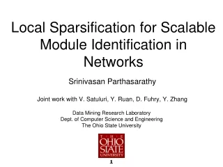 Local  Sparsification  for Scalable Module Identification in Networks