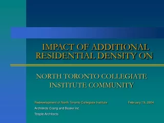IMPACT OF ADDITIONAL RESIDENTIAL DENSITY ON