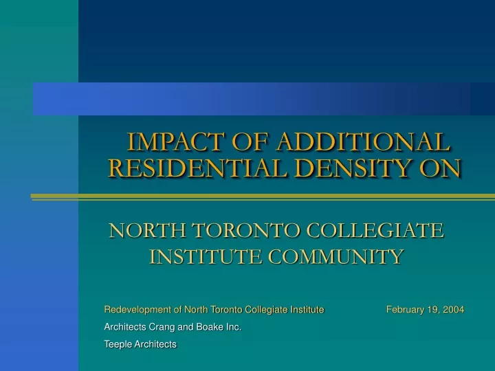 impact of additional residential density on