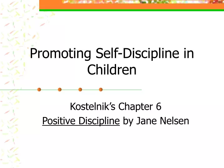 promoting self discipline in children