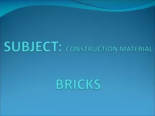 SUBJECT:  CONSTRUCTION MATERIAL BRICKS