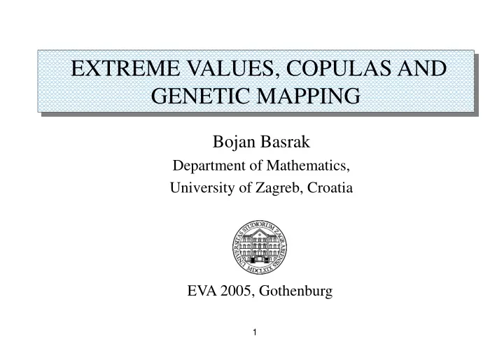 extreme values copulas and genetic mapping