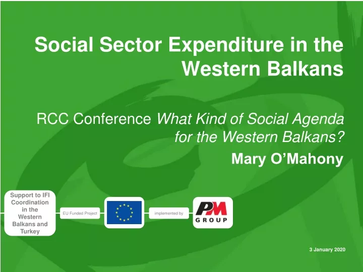 social sector expenditure in the western balkans