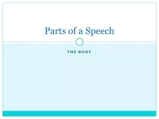 Parts of a Speech