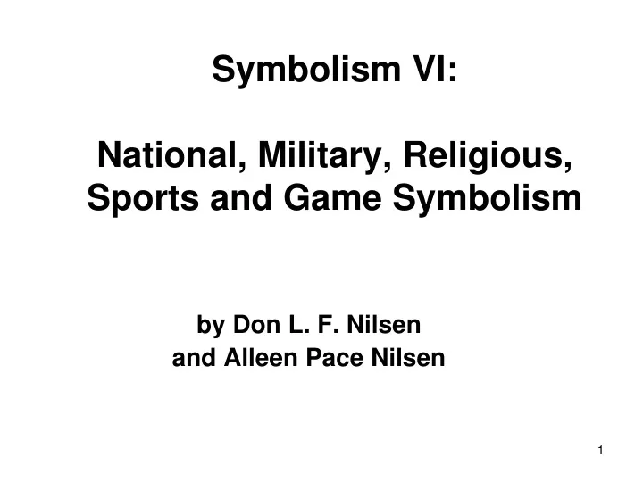 symbolism vi national military religious sports and game symbolism
