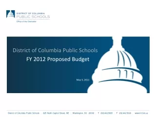 FY 2012 Proposed Budget May 3, 2011
