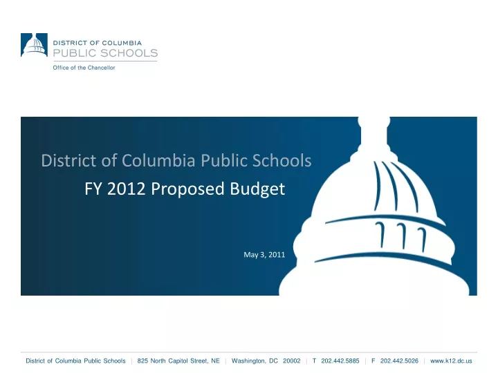 fy 2012 proposed budget may 3 2011
