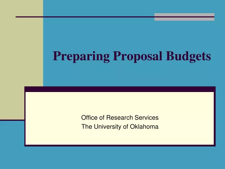 preparing proposal budgets