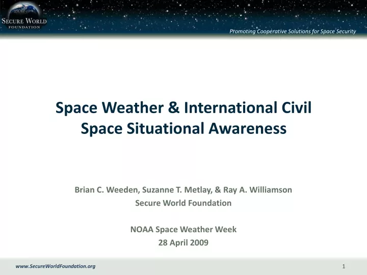 space weather international civil space situational awareness