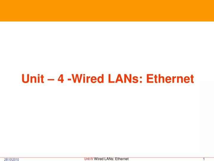 unit 4 wired lans ethernet