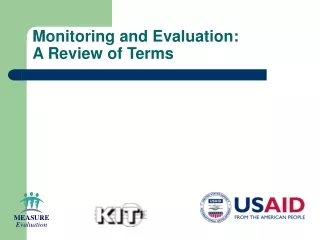 Monitoring and Evaluation: A Review of Terms