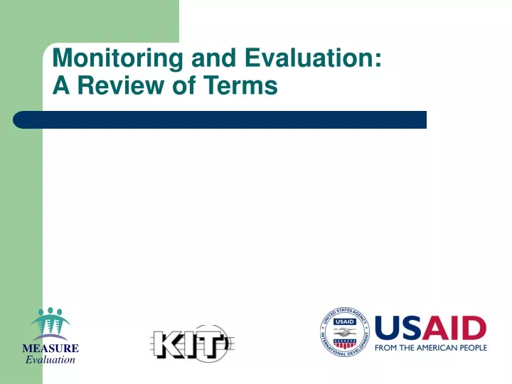 monitoring and evaluation a review of terms