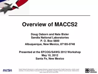 Overview of MACCS2