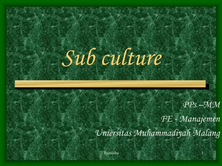 sub culture