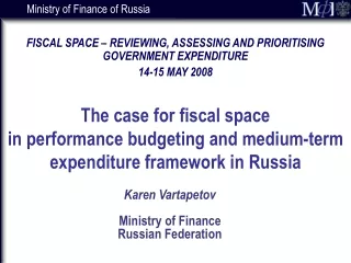 Karen Vartapetov  Ministry of Finance  Russian Federation