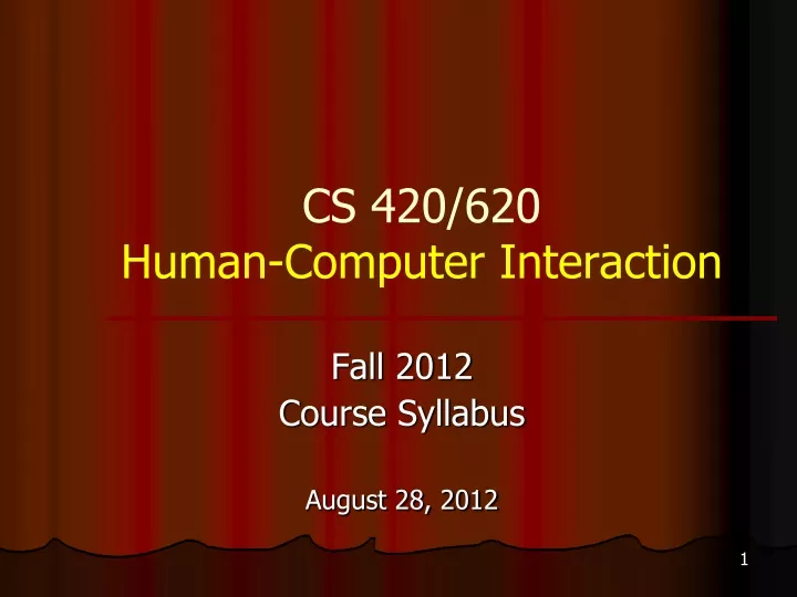 cs 420 620 human computer interaction