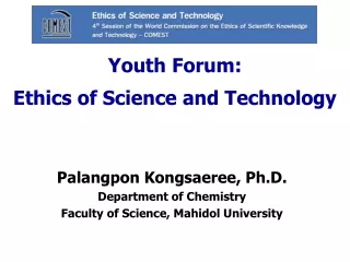 Youth Forum: Ethics of Science and Technology