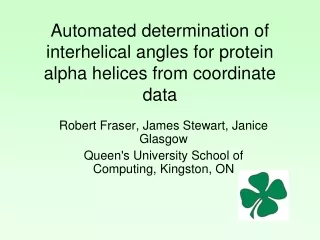 Automated determination of interhelical angles for protein alpha helices from coordinate data