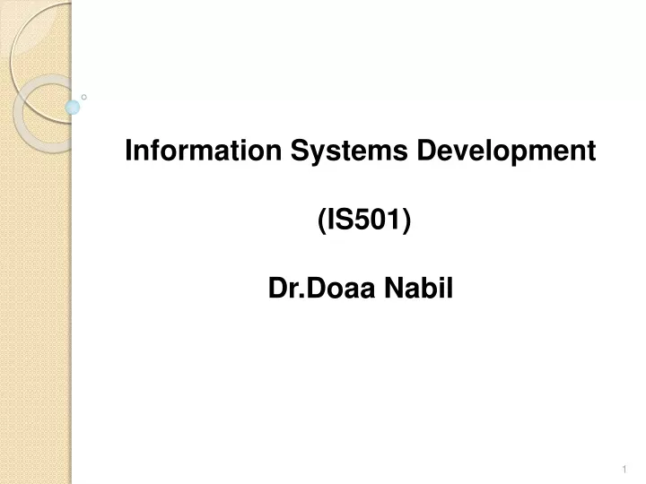 information systems development is501 dr doaa