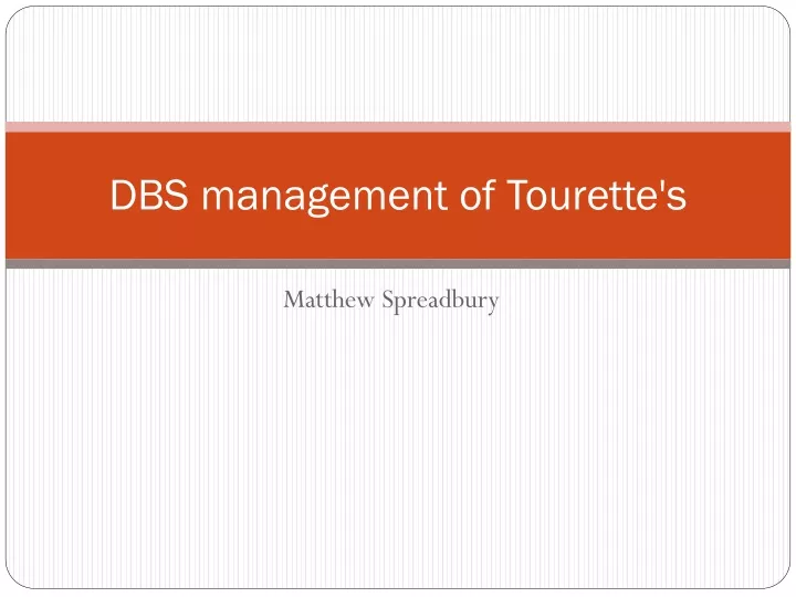 dbs management of tourette s