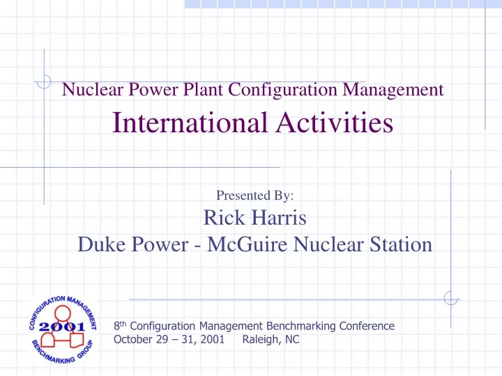 nuclear power plant configuration management international activities