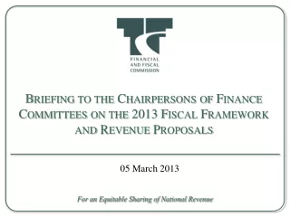For an Equitable Sharing of National Revenue