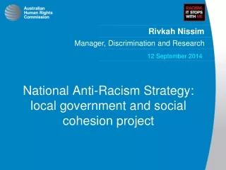 National Anti-Racism Strategy:   local government and social cohesion project