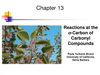 Reactions at the  α -Carbon of Carbonyl Compounds Paula Yurkanis Bruice University of California,