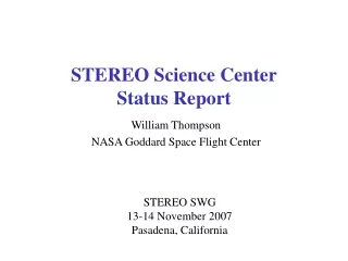 STEREO Science Center Status Report