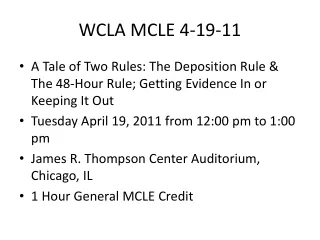 WCLA MCLE 4-19-11