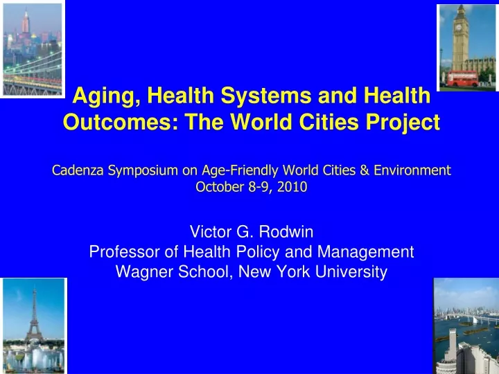aging health systems and health outcomes