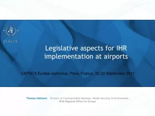 Legislative aspects for IHR implementation at airports