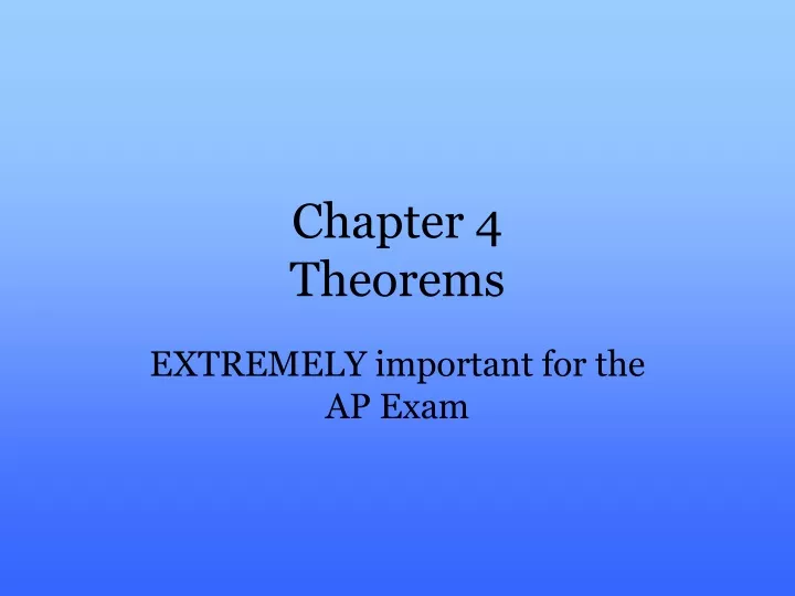 chapter 4 theorems